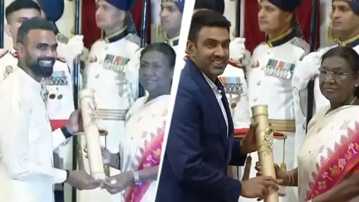 Former Indian cricketer  Ravichandran Ashwin and Indian hockey legend PR Sreejesh got the prestigious Padma Awards from President Droupadi Murmu spt 