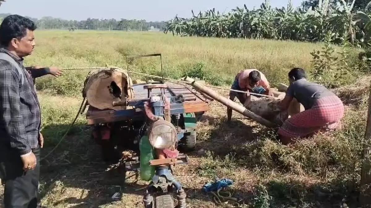 Villagers resisted cutting of trees gnr