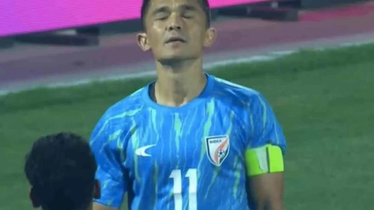 Sunil Chhetri In Tears After Scoring On Return For Indian Football Team 