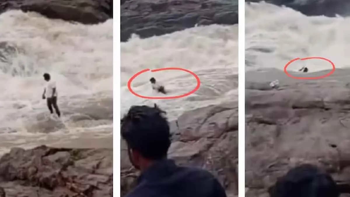 YouTuber swept away while filming reels at waterfall in Odisha