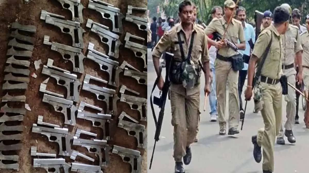 kolkata and bihar police stf successfully unearthed one active mini gun factory gnr