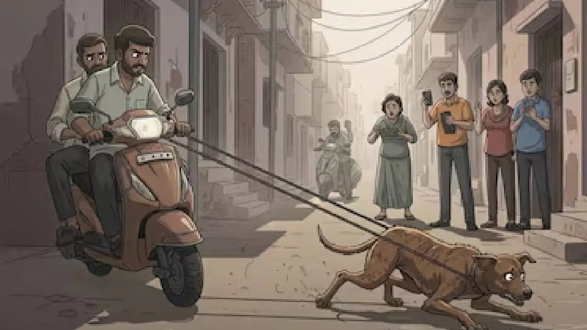 UP Man Drags Dog After Tying It To Scooter