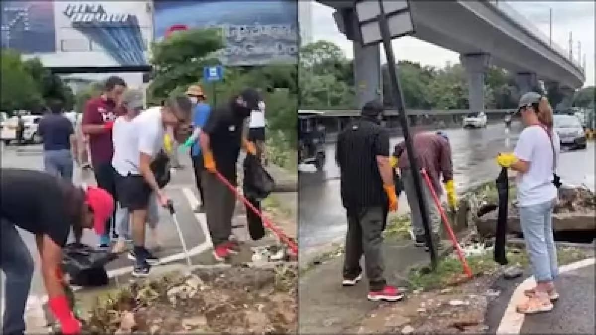 Foreigners In Gurugram Clean Roads Drains