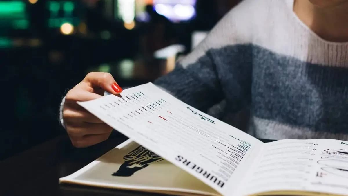 What does reading the menu for long time speak about your character