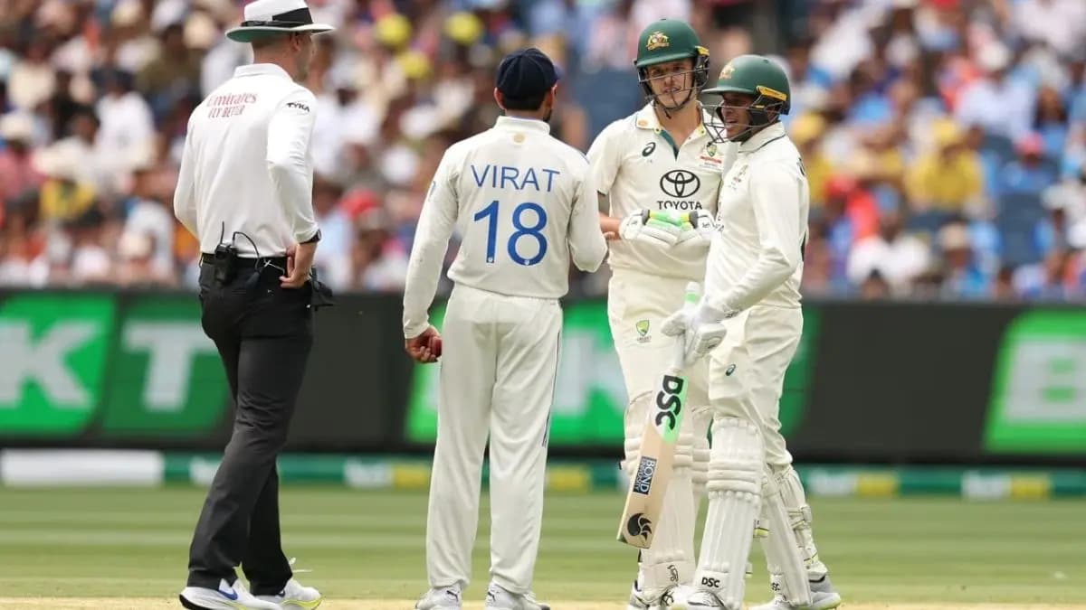 Sam Konstas teases India fans at MCG by mimicking a shoulder-barge action in front of them spt 