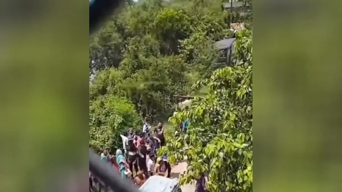 To avoid knock down by train elderly person jumped into river with his granddaughter