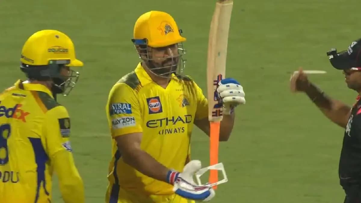 MS Dhoni Viral Act After Failing Bat Gauge Test Breaks The Internet