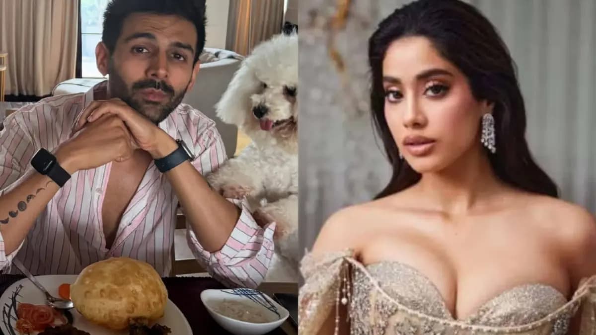 Did Kartik Aaryan get a new tattoo Janhvi Kapoor reacts to backlash for chanting Bharat Mata Ki Jai 