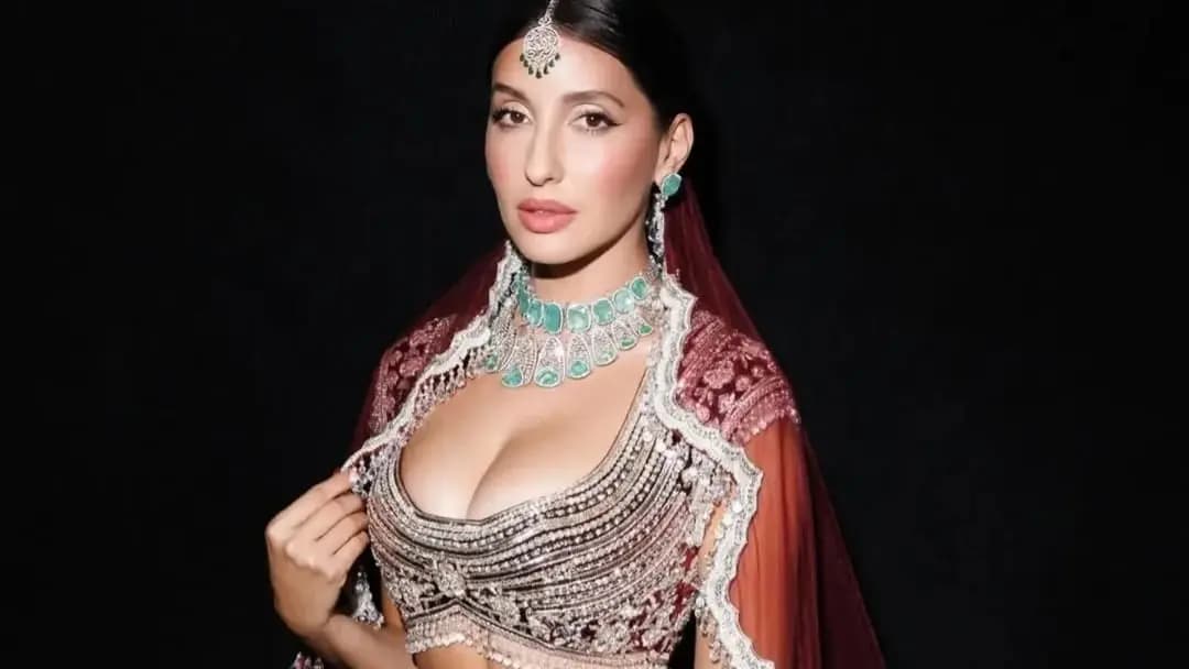 Nora Fatehis showstopping Manish Malhotra lehenga redefines bridal luxury in dubai