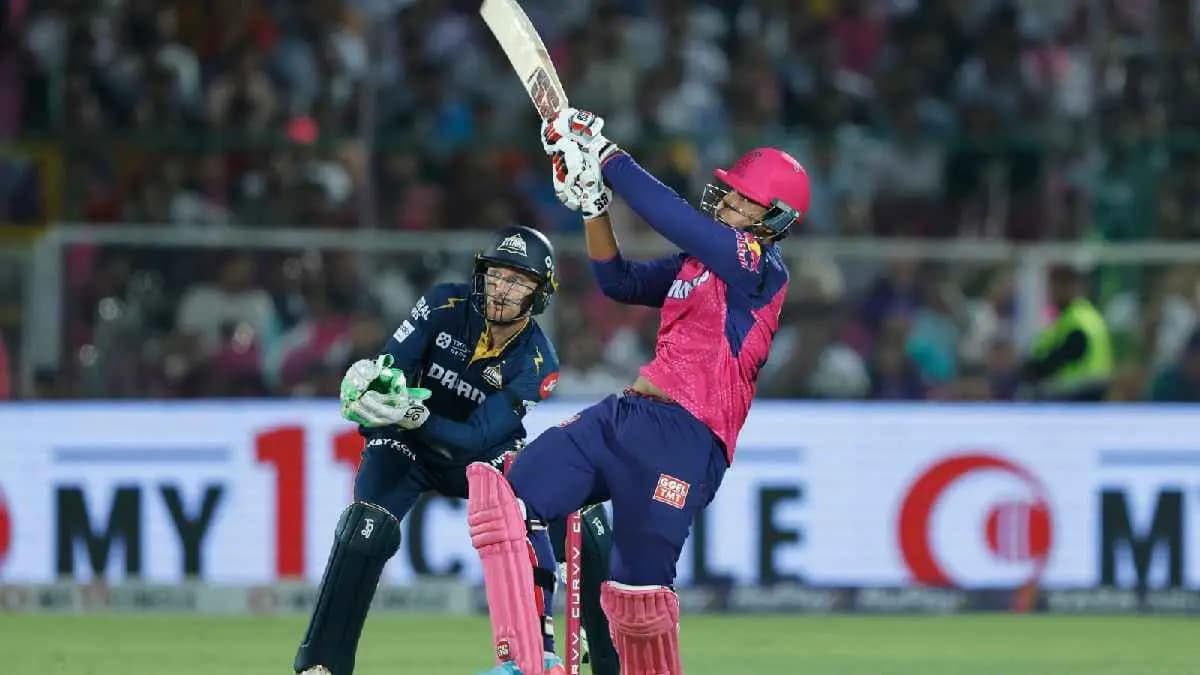 Vaibhav Suryavanshi reacts after his historic century in RR vs GT clash