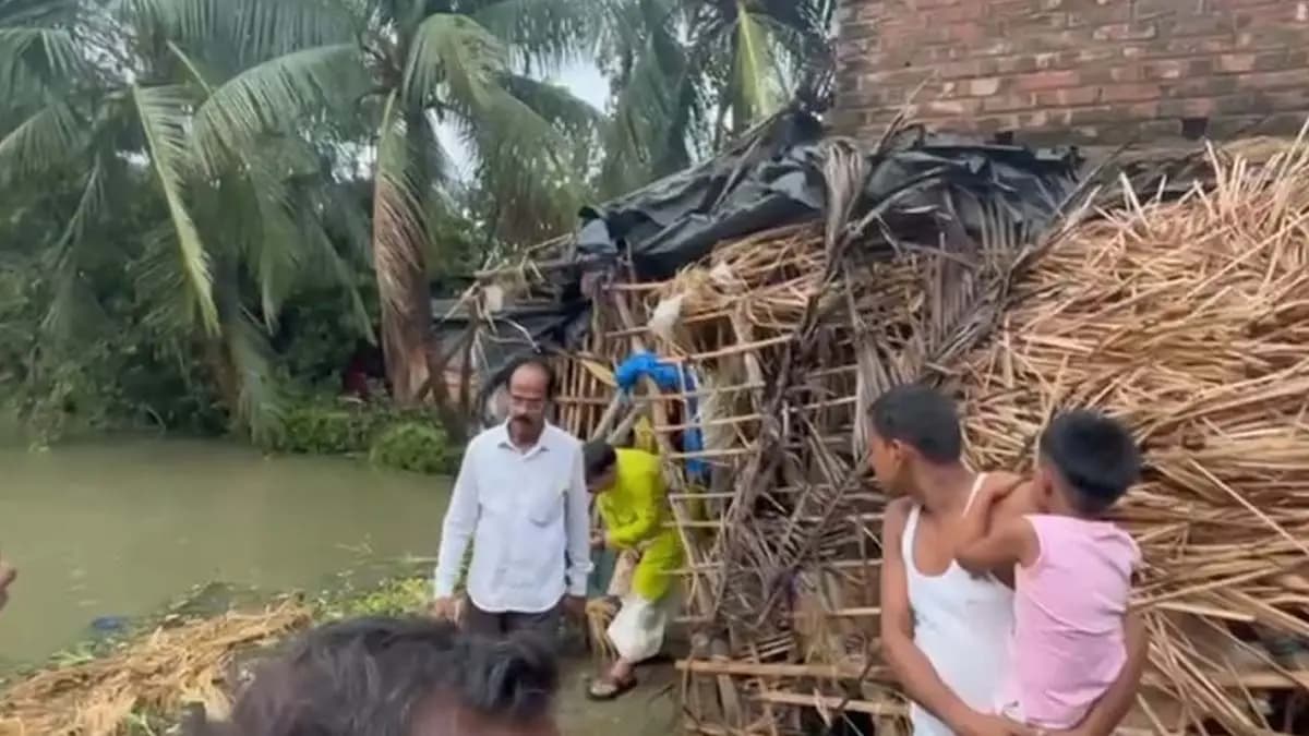 A one-minute tornado destroyed hundreds of houses in Sandeshkhali