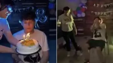 Mothers Surprise Gift on Sons 18 Birthday Makes Him Embarassed