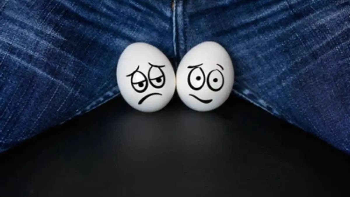 Summer balls effect in mens private parts