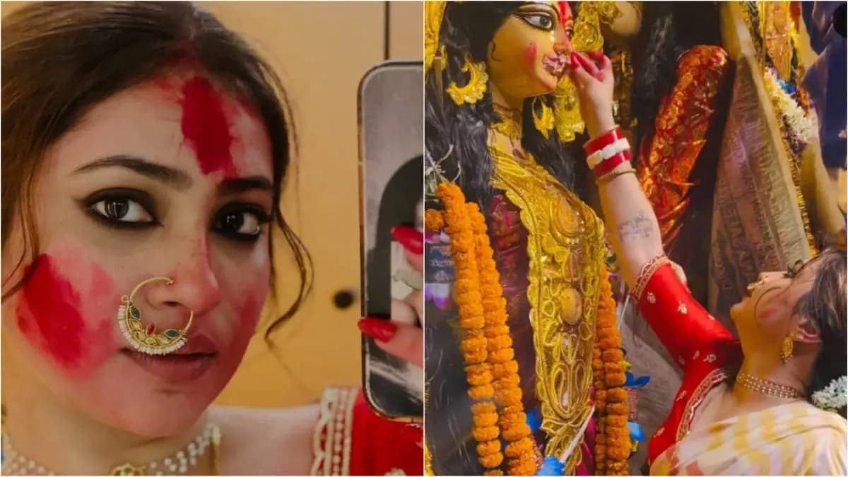 Actress Jesmin Roy spoke about wearing Sakha Pola on Dashami 