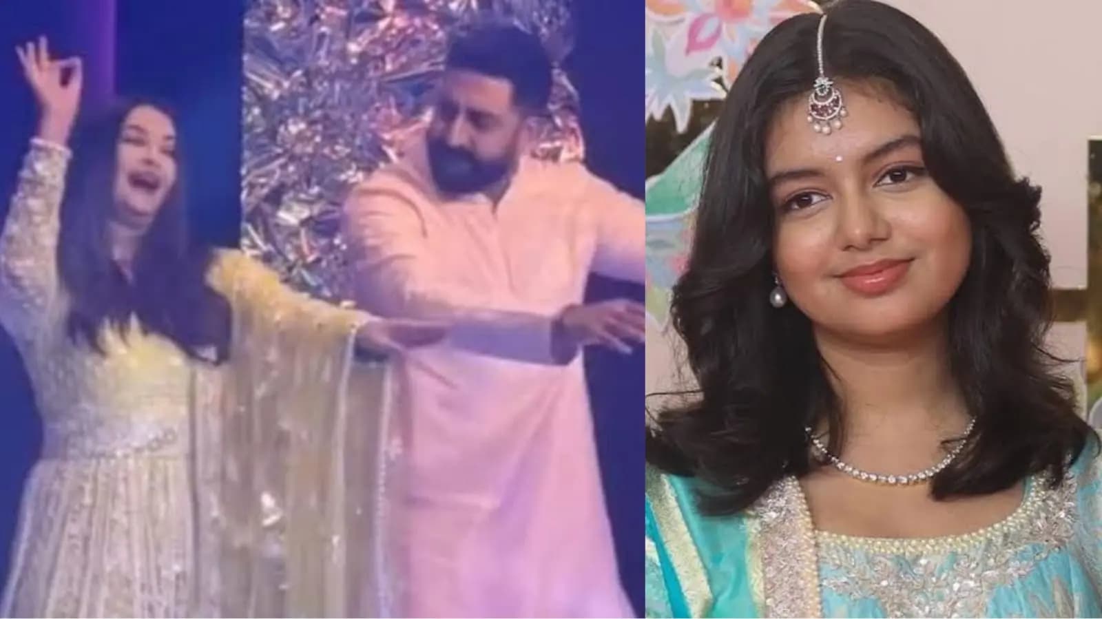 Aaradhya matches steps with Aishwarya Rai and Abhishek Bachchan on Kajra Re