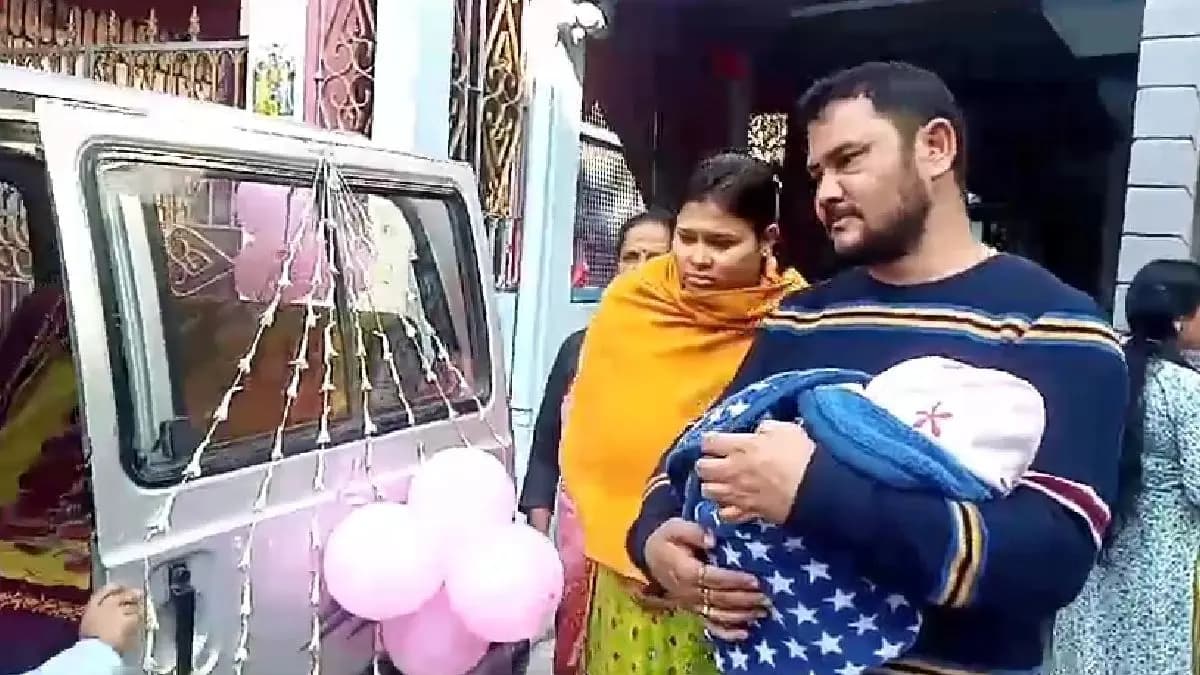 Dinhata Incident couple brought their newborn female child to house with well decorated car
