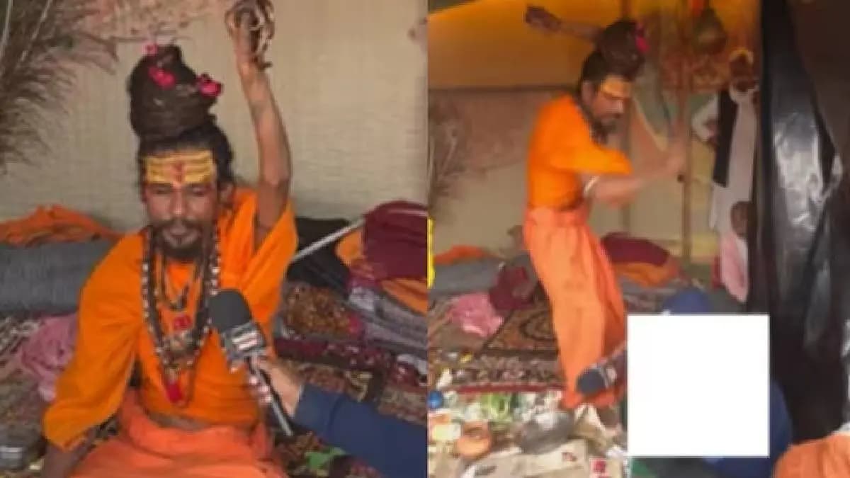 Sadhu thrashes YouTuber with tongs after persistent questioning at Maha Kumbh Mela UP