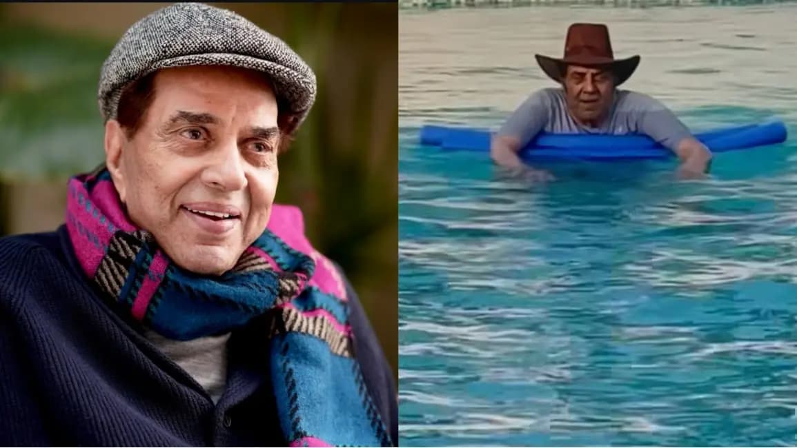 Veteran actor Dharmendra s pool workout video is now viral on social media