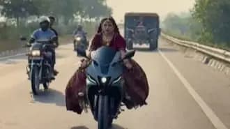 Bride In Lehenga Rides Bike While Searching For Groom, Video Goes Viral gnr 
