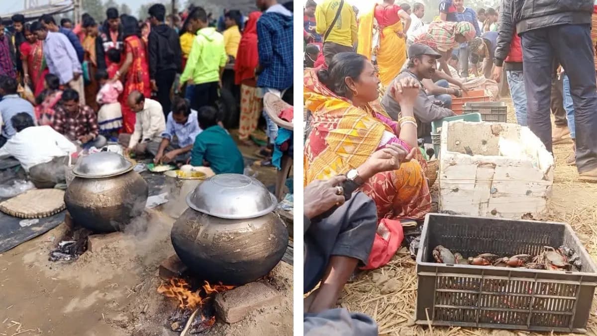 Tasty potato curry fair along with crab in Udaynarayanpur gnr