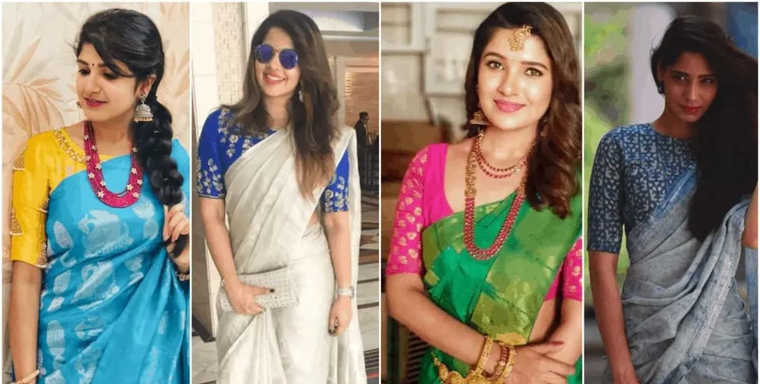 Which colour blouse is suitable for which saree know the contrast match