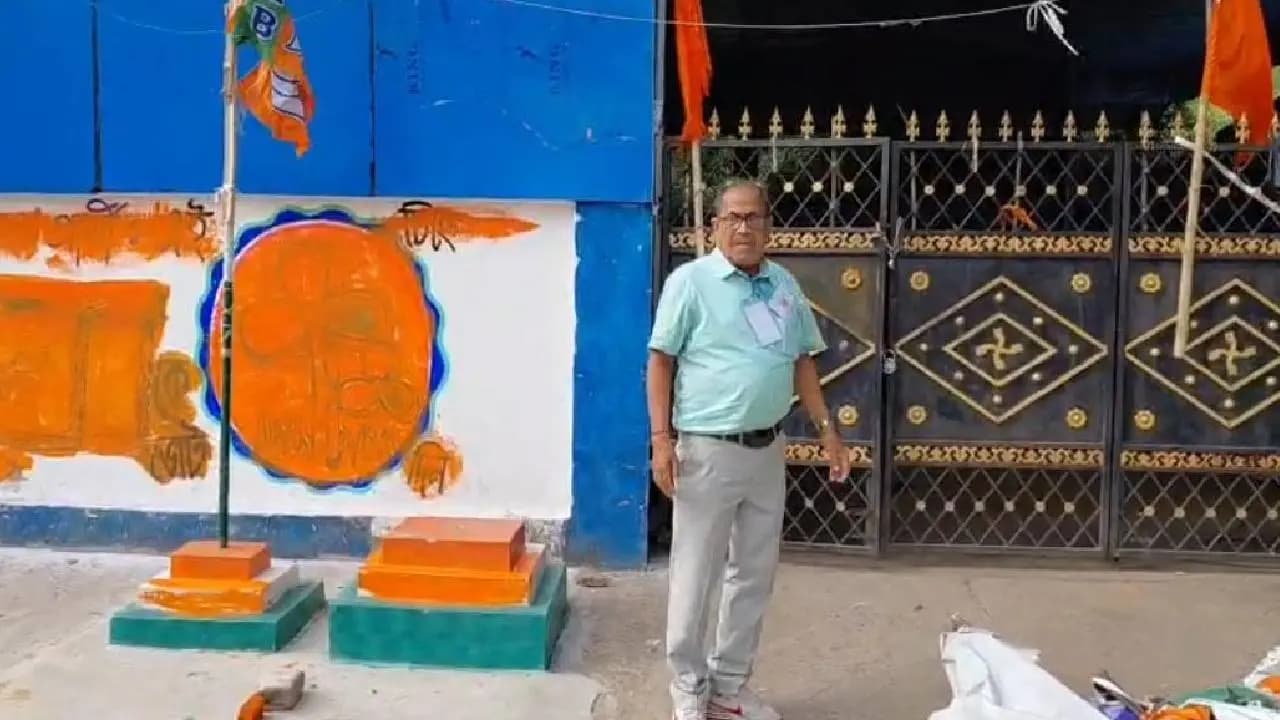 Bengal Election 2026: BJP flags at the Trinamool office in Medinipur 
