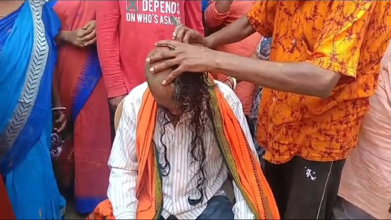 BJP Leader Shaved Head After BJP Victory in Bengal