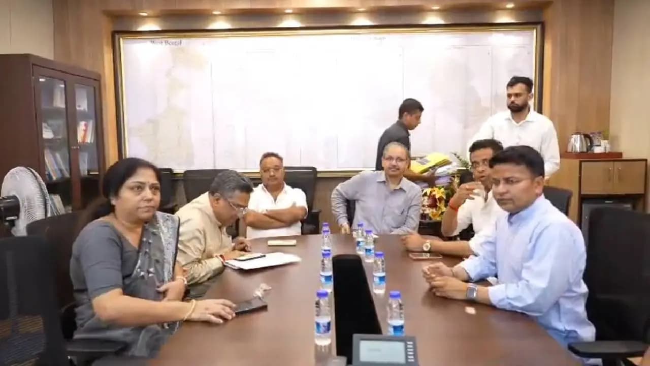 Samik Bhattacharya In Nabanna With Chief Secretary Dushyant Nariala 