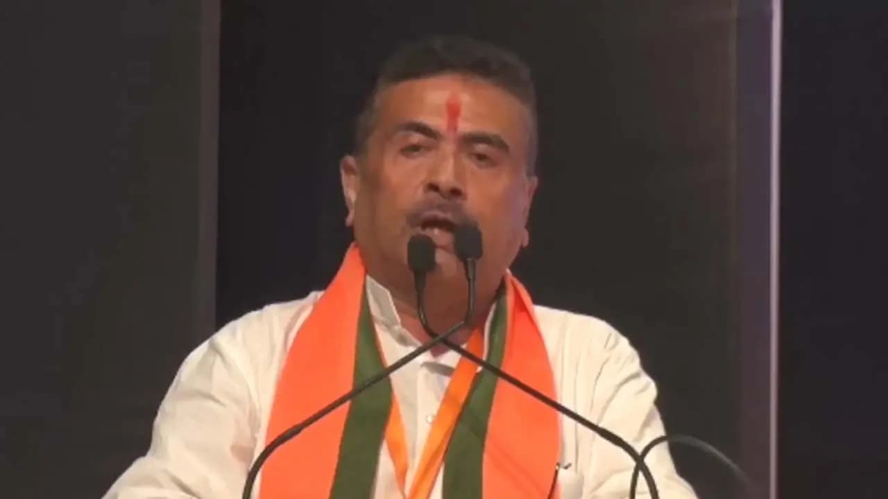 What did Suvendu Adhikari say in his speech after the BJP announced his name as their CM candidate for West Bengal