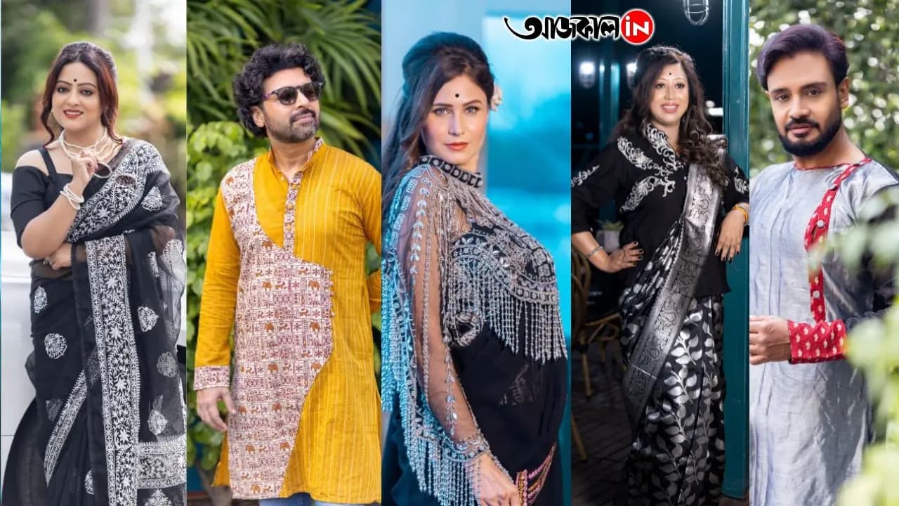 Retro Fashion: Diamonds and pearls, chiffon craftsmanship, what a Thakurbari outfit!