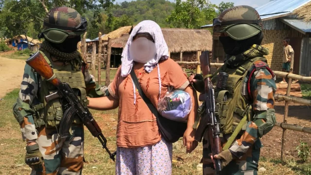 Abducted Women safely rescued by Asssam Rifles in Kamjong Manipur