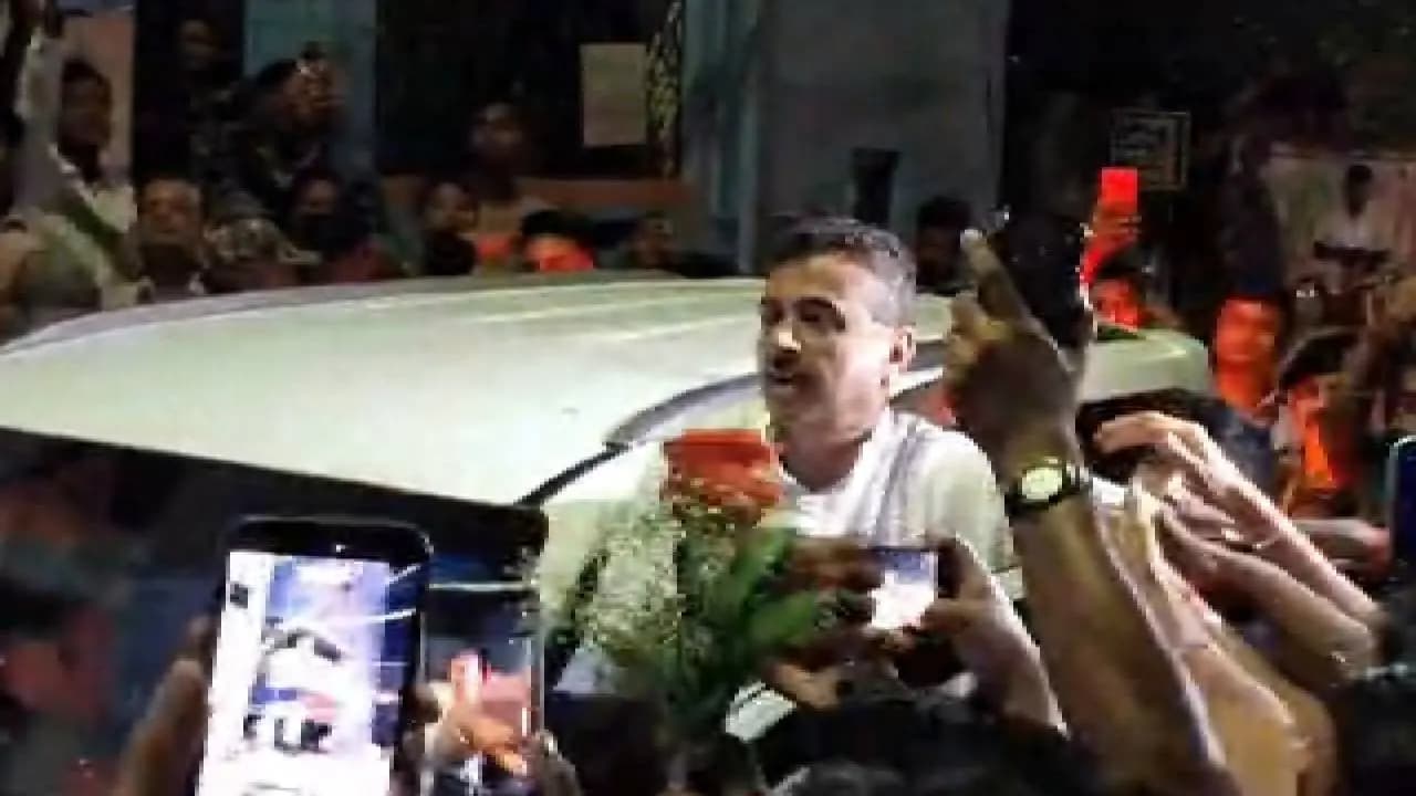 West Bengal CM Suvendu Adhikari Reached Shantikunja Home Midnight, Celebration By Workers 