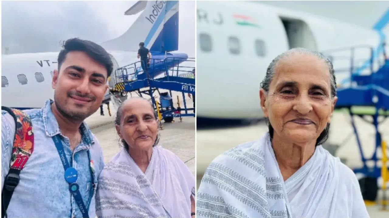 Viral News Man takes 84-year-old grandmother on her first flight