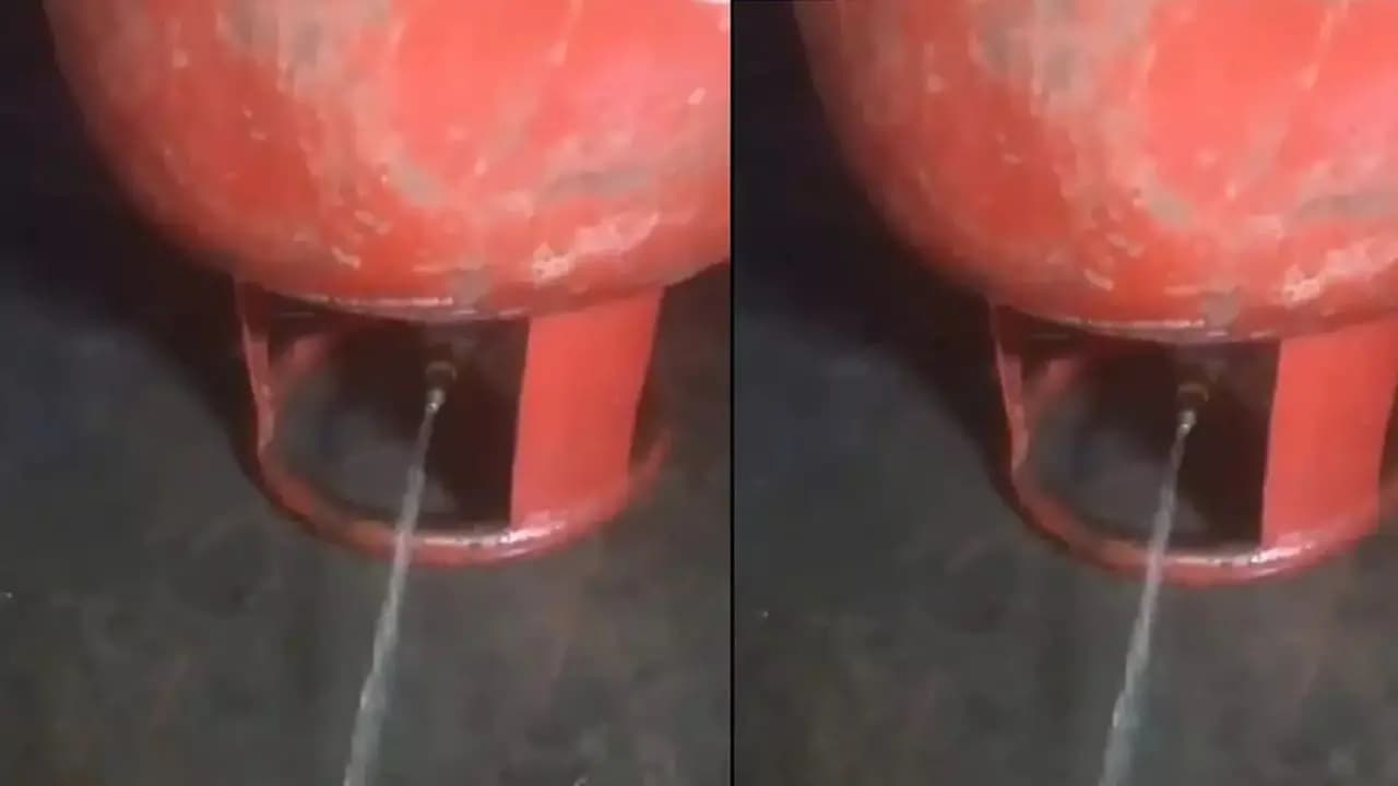 LPG cylinder costs Rs 2500, claims water came out instead of gas, viral video