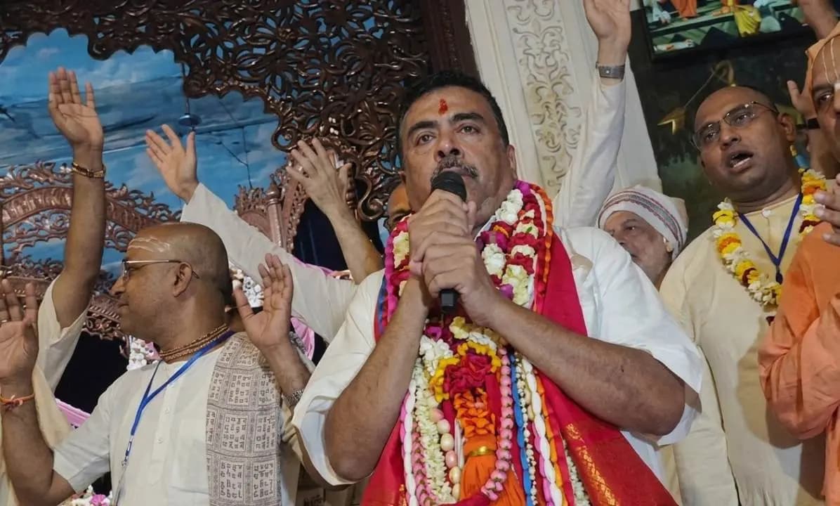 CM Suvendu Adhikary in Mayapur Iscon 