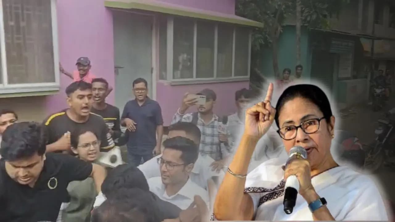 Mamata Banerjee protest on Sonarpur mob attack at Abhishek Banerjee   