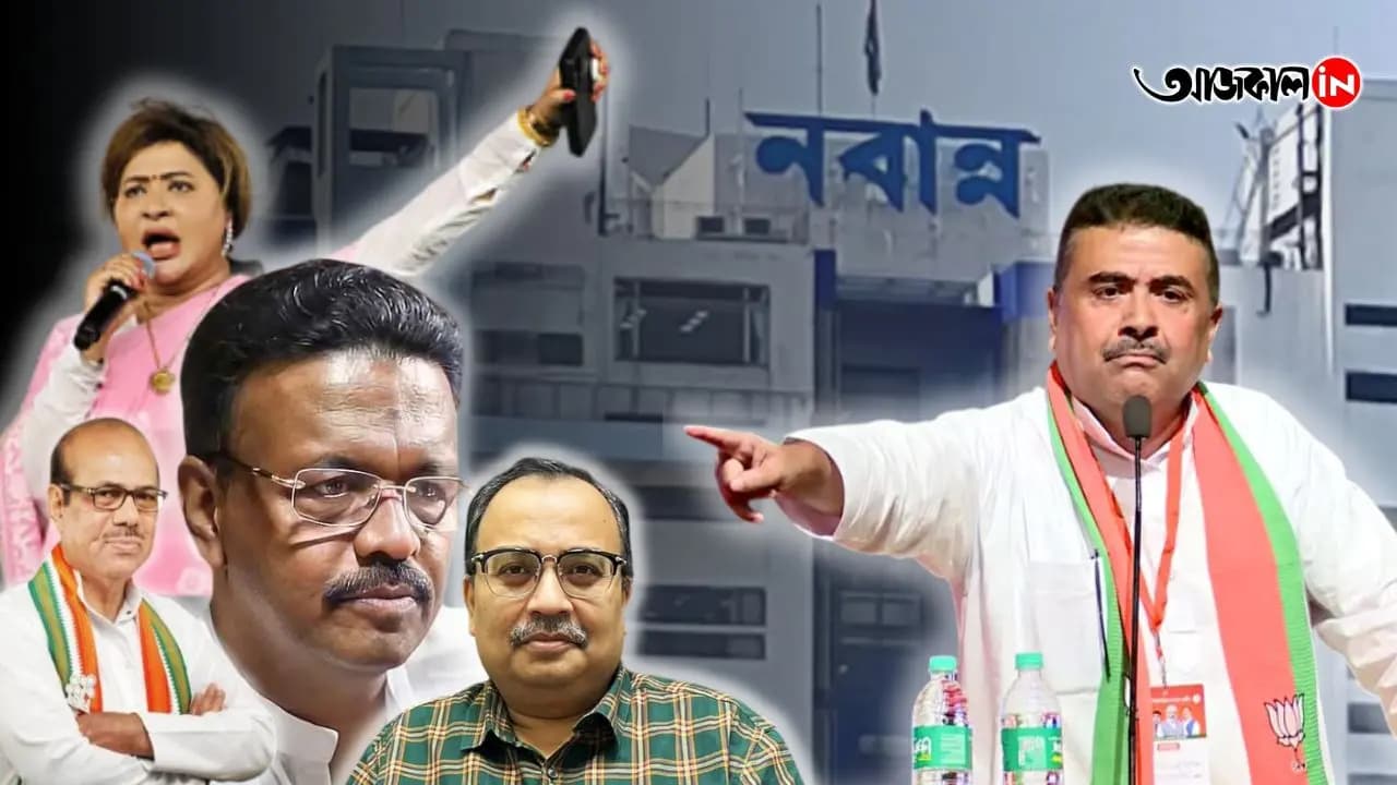 TMC MLA kunal ghosh nayana  banerjee and others tmc mlas reaches at suvendu adhikaris meeting 