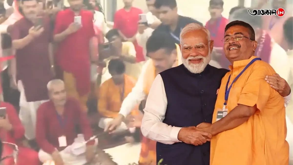 Chief Minister Suvendu Adhikari offered prayers today to mark the completion of 12 years of the Modi government 