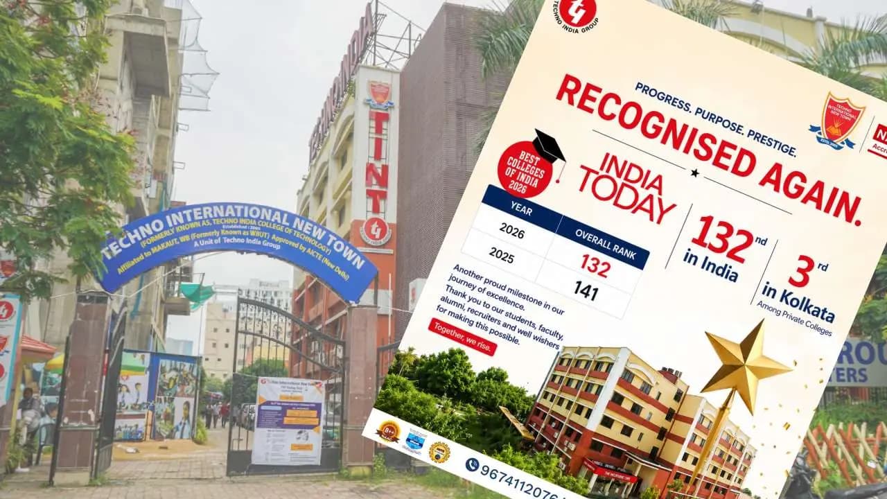 Techno International Newtown got 132th Place in Whole India according to  India Today-MDRA