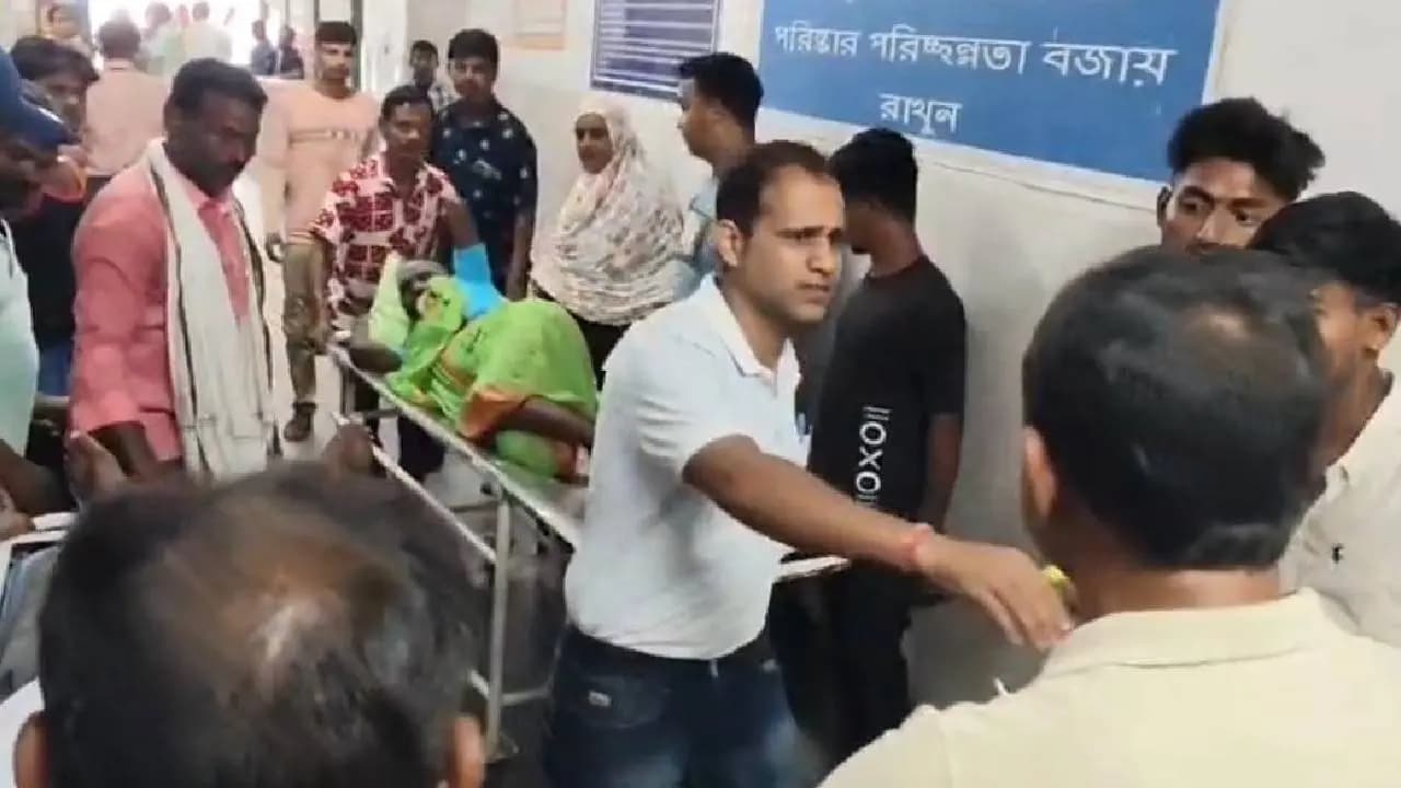 Horrific accident in Murshidabad: Passenger bus mangled after being hit by a sand-laden lorry 13 injured 