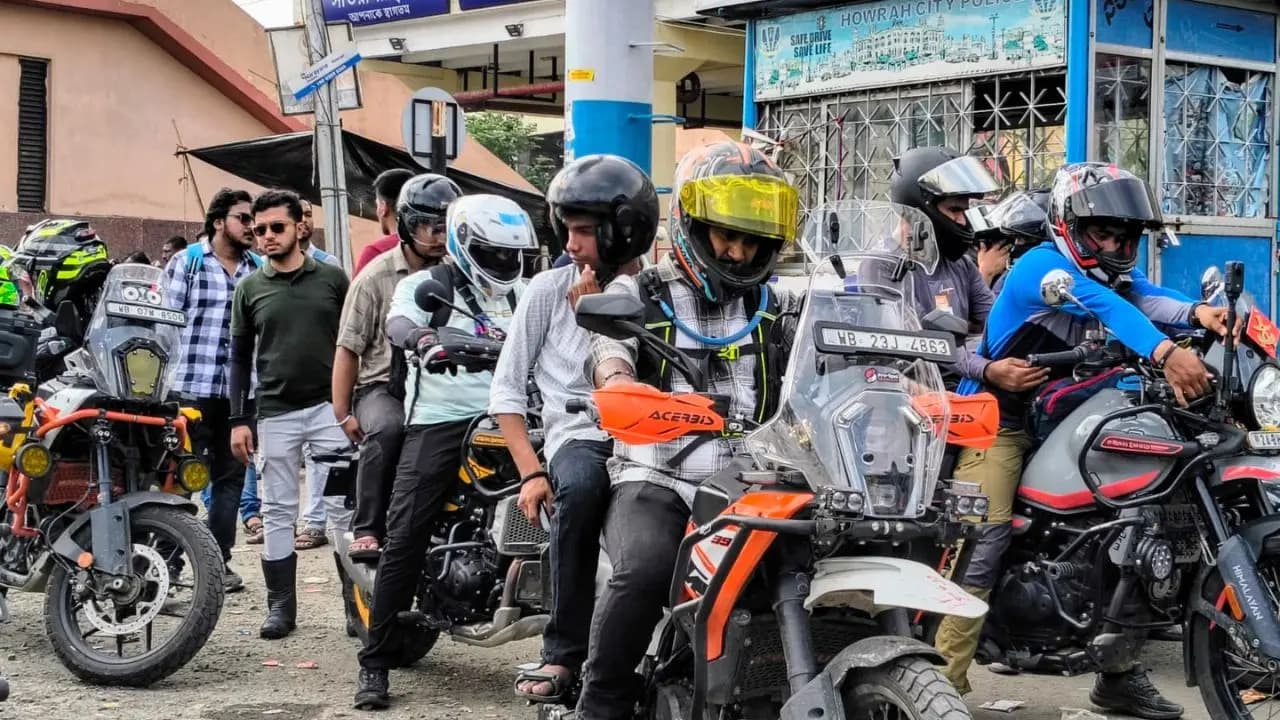A journey seen not with the eyes but with the heart 30 bikers making history alongside 8 visually impaired friends 
