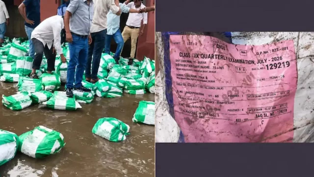 Bihar Floating Exam Papers 2026: Board Exam question papers found floating in rainwater in Bihar trigger controversy 