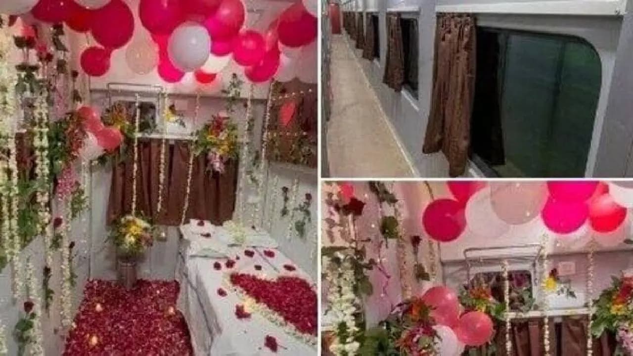 Suhag Raat On Indian Railway Coach 