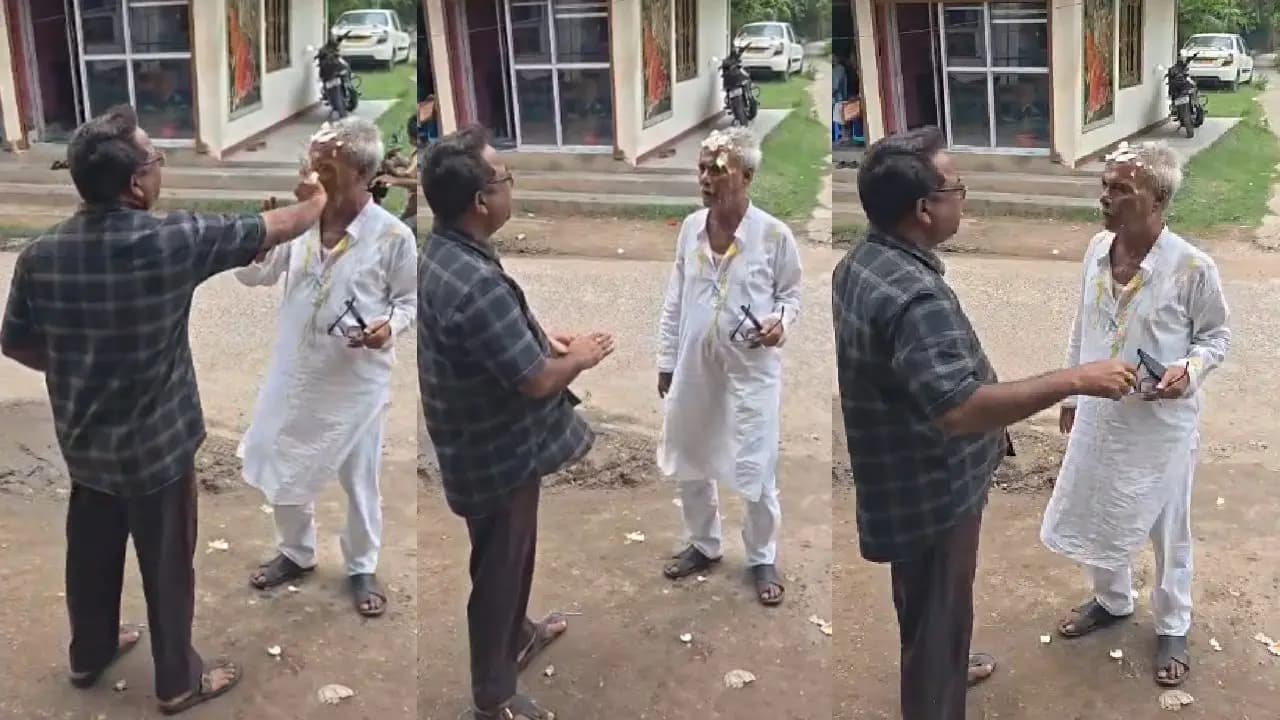 eggs thrown incident again thrown at senior tmc leader in  ramnagar