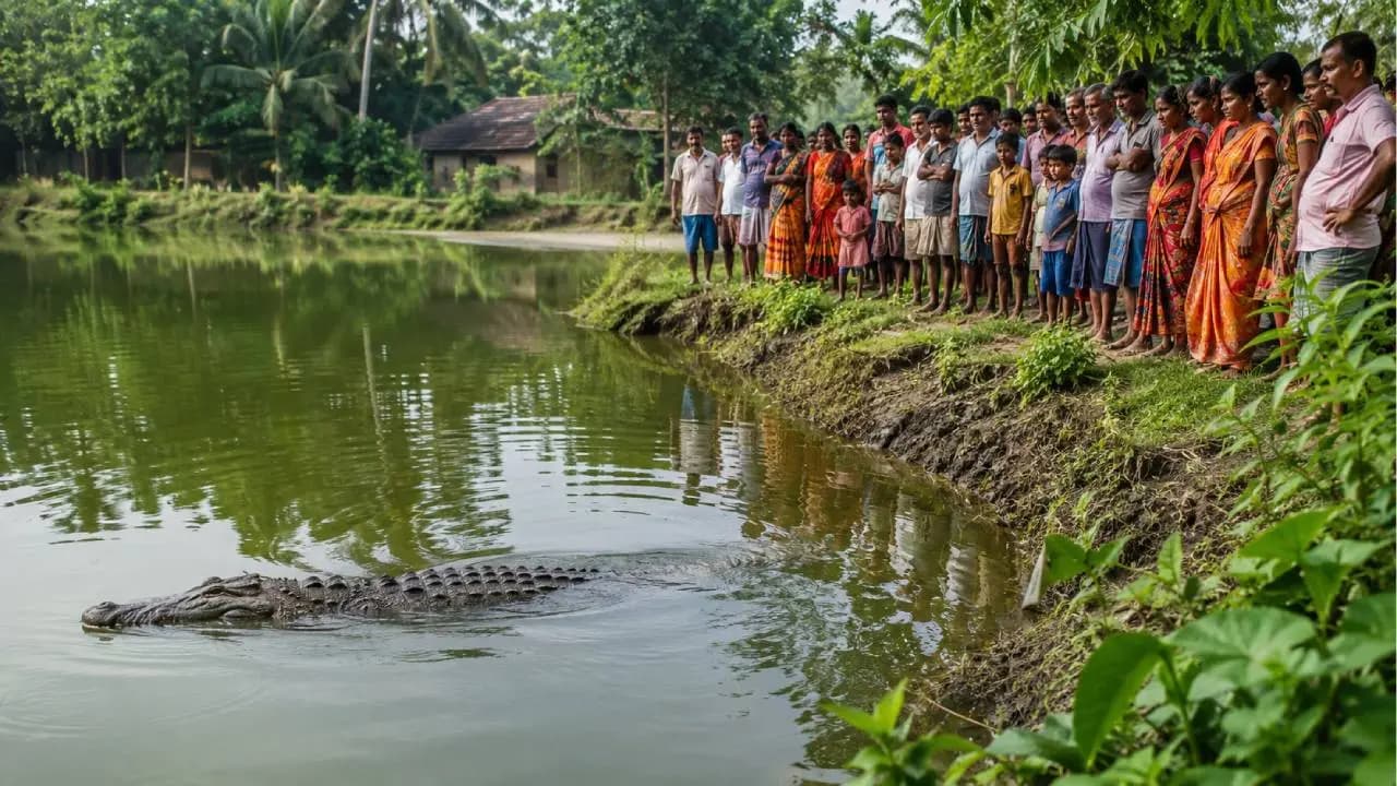 Mystery Crocodile Leaves Residents Terrified After Disappearing During Rescue Operation