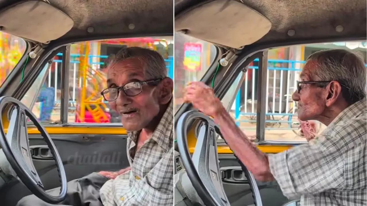 Viral: 80 years old man drives taxi for 16 hours daily here is what netizens saying