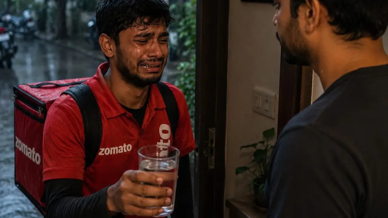 Man brought flight tikcets for zomato delivery boy