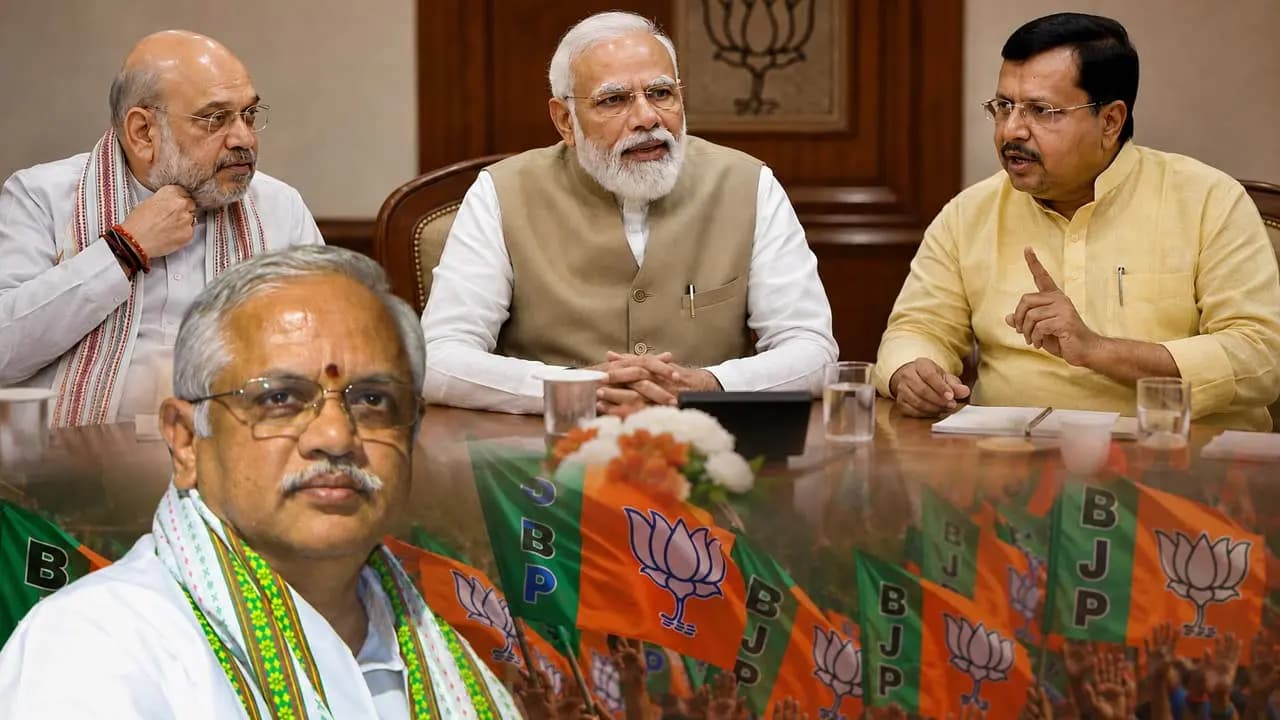 Late-night mega meeting: Amit Shah Nitin Navin BL Santhosh t Modis residence is a major decision set to be announced soon