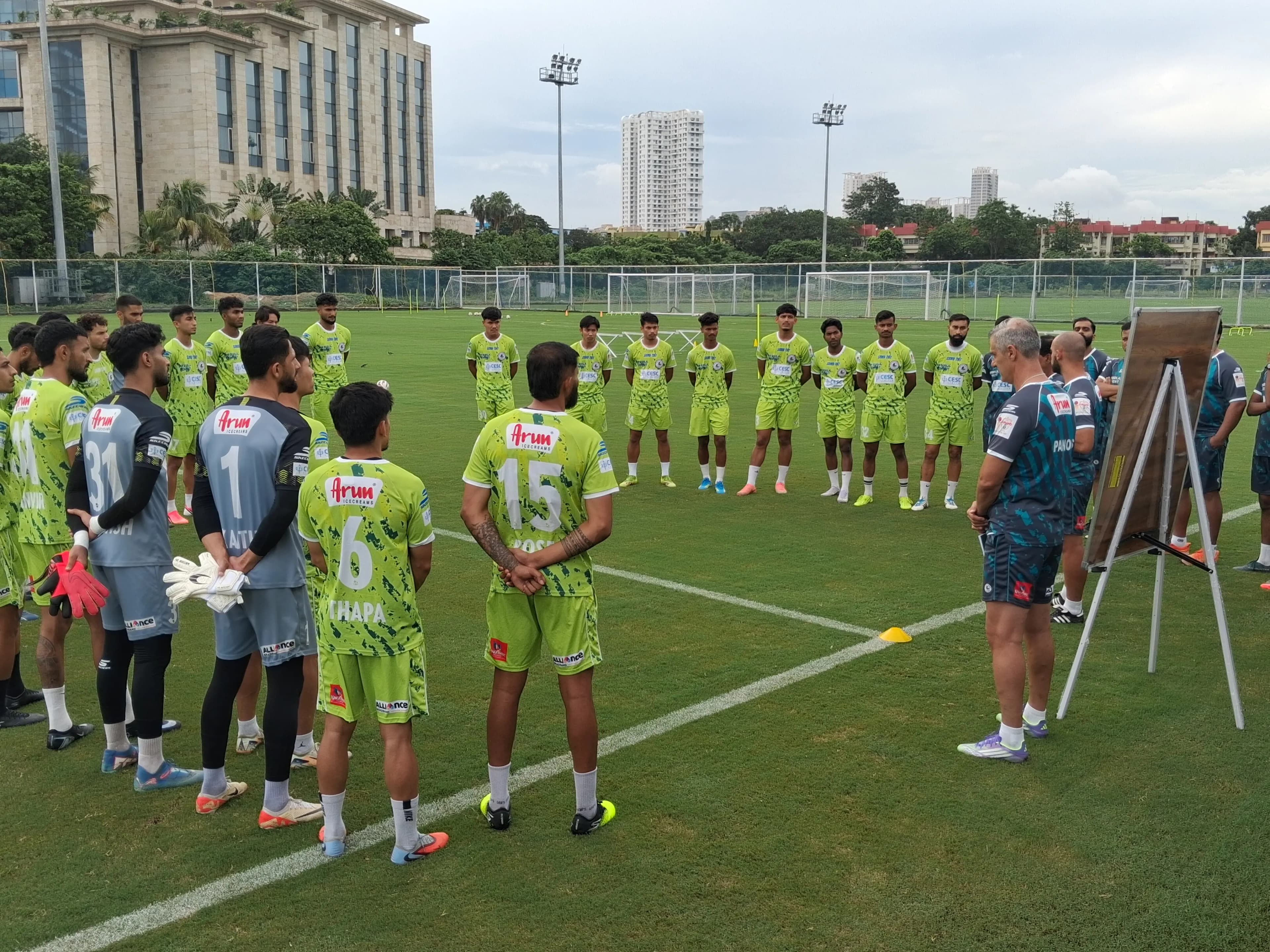 Two new coaches of Kolkata Giants Antonio Habas and Panagiotis Dilmperis starts preparation for Durand Derby