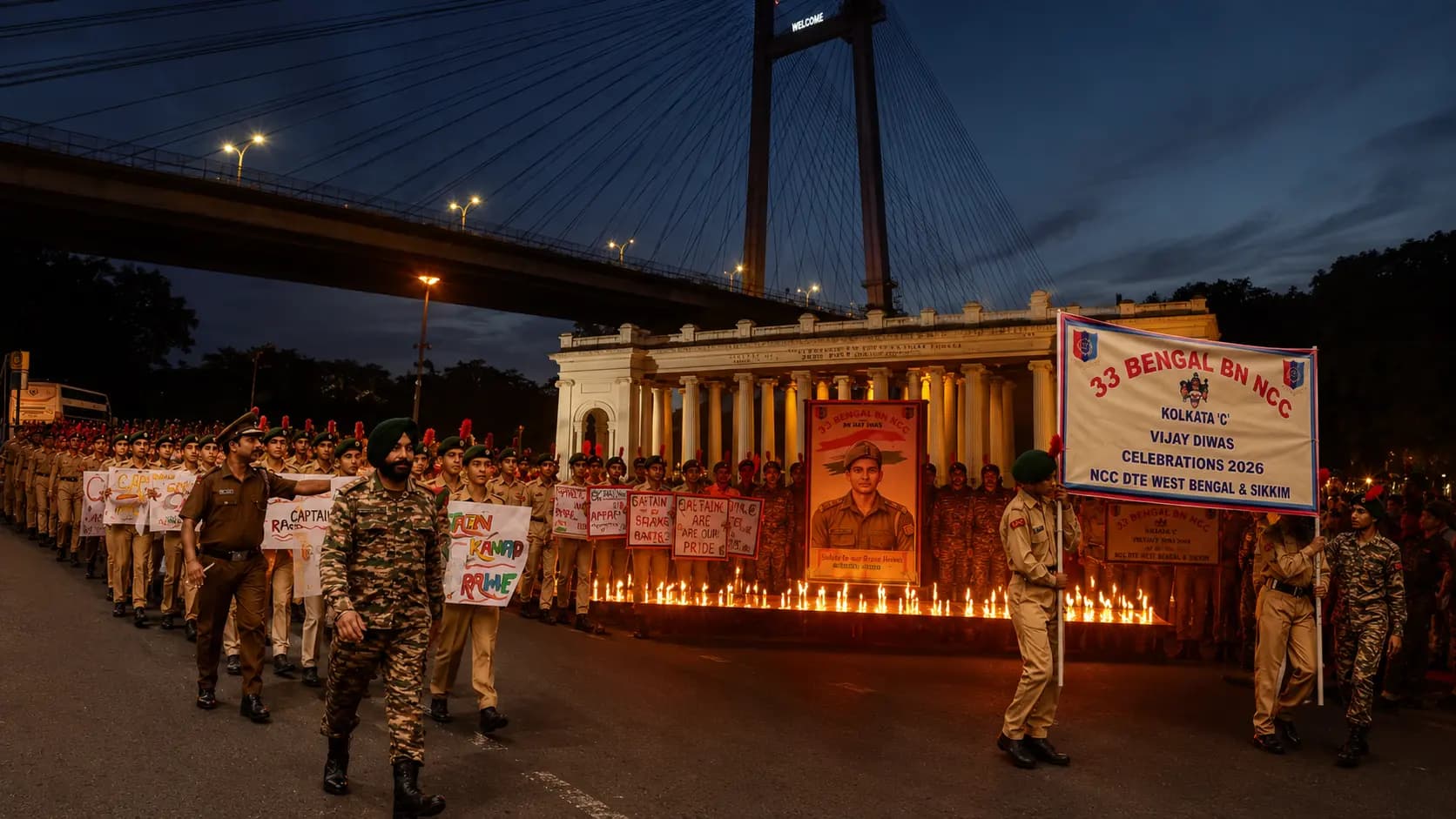 Kargil Vijay Diwas: 500 NCC cadets pay tribute to the martyred Captain Kanad Bhattacharya on the eve of Kargil Vijay Diwas